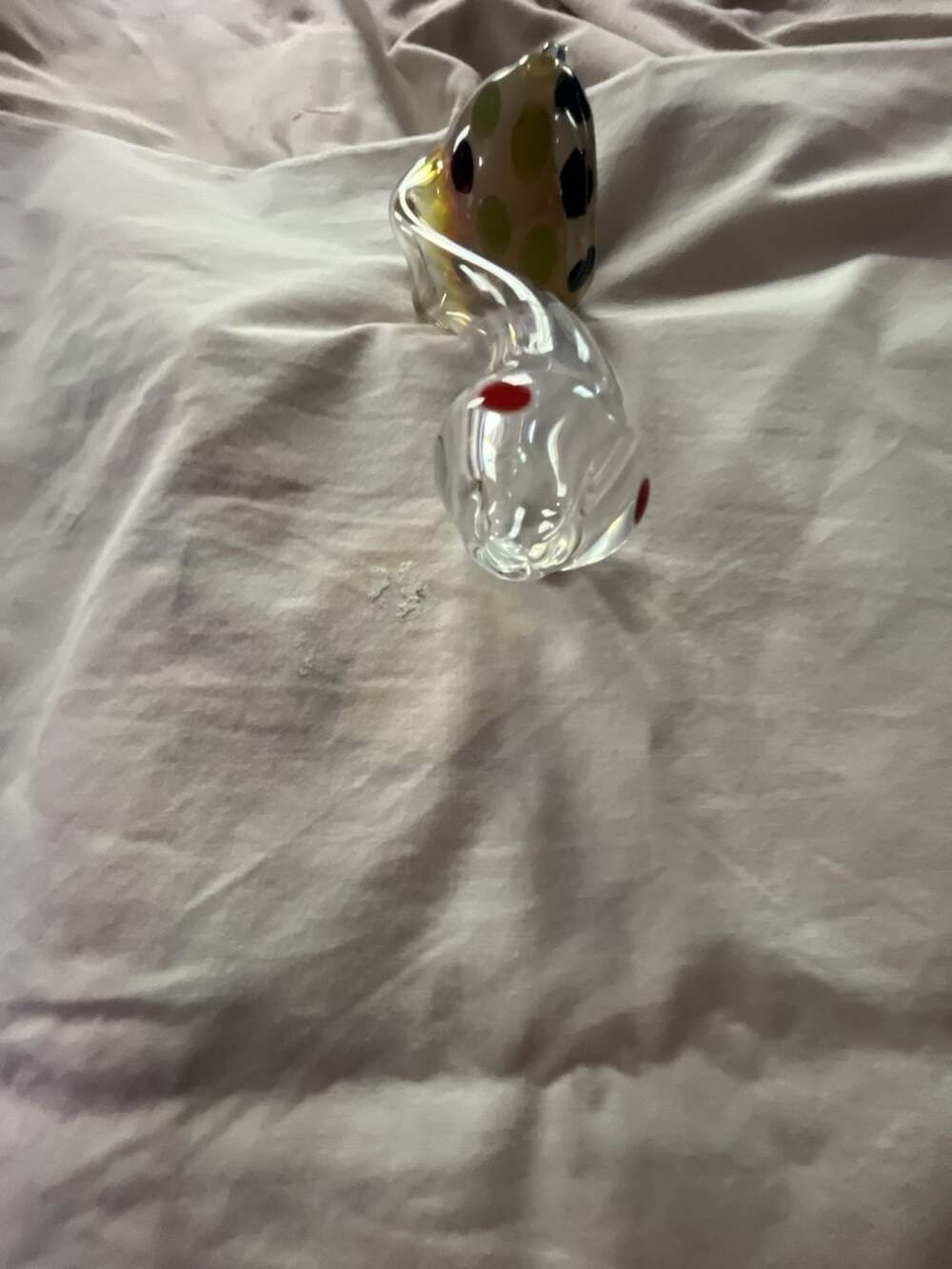 Hand Blown Glass Spoon Piece with Polka Dot Pattern - Picture 7 of 8
